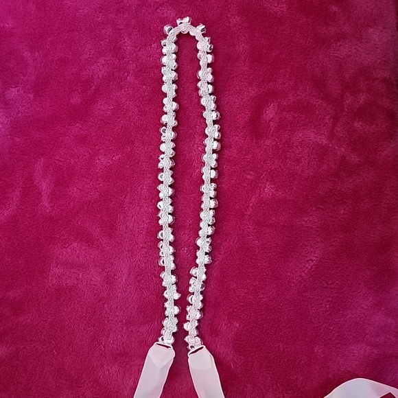 BNIB - SWEETV Silver & Ivory Bridal Belt Rhinestone Wedding Dress Belt - Picture 5 of 7